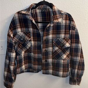 Windsor Navy and Orange Plaid Shirt